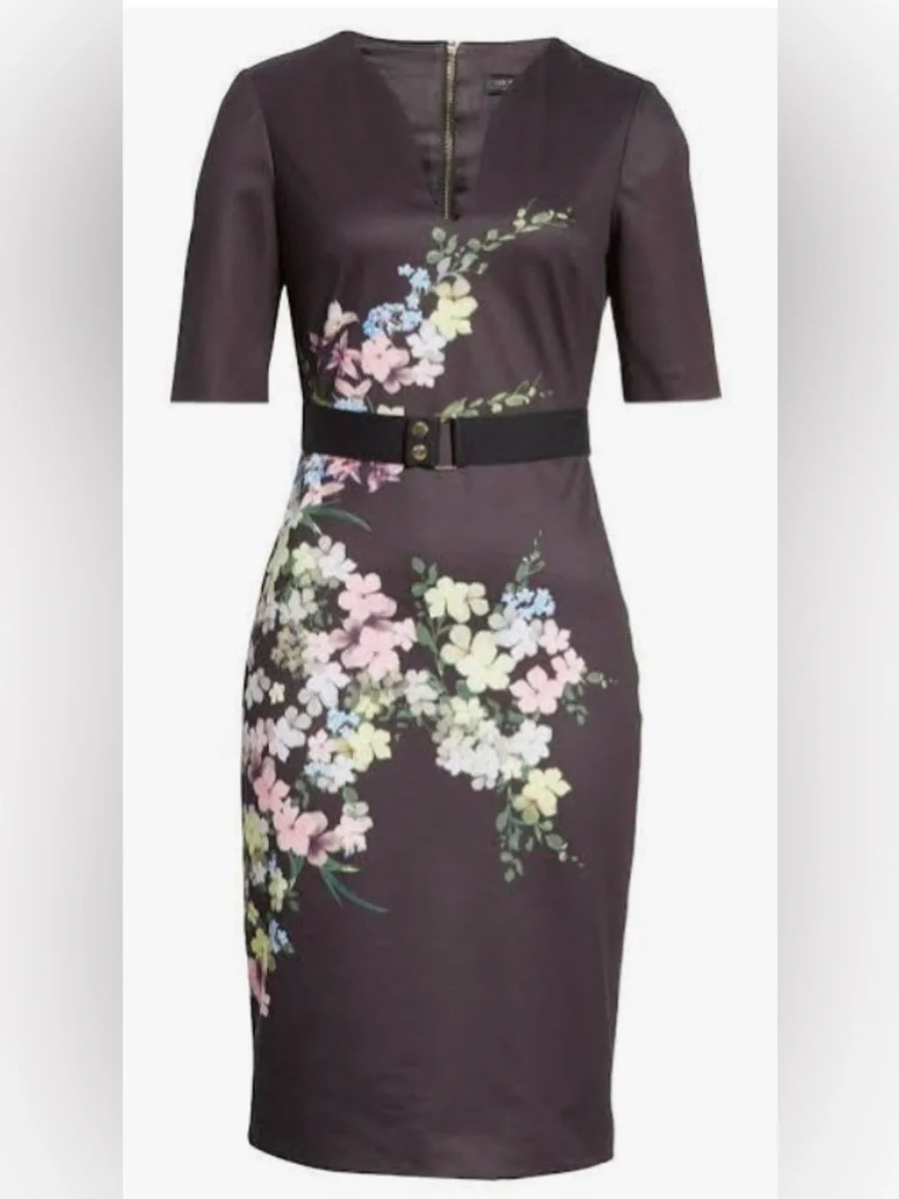 Ted Baker Norraa Fantasia Bodycon Sheath Dress (Size 2) Ptp 17.5”-18” - Picture 1 of 4
